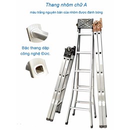 Thang nhôm hộp mâm trắng HM15